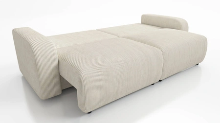 Sofa Fiesta hellgrau funktionelles Wohnzimmersofa mit Bettzeugablage elegantes Design Cordstoff