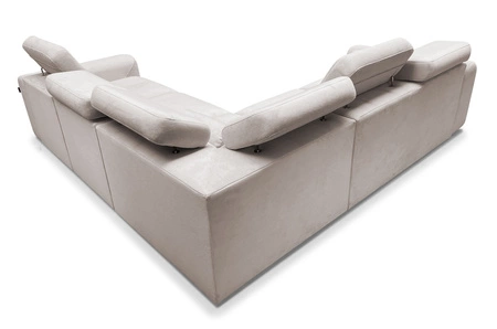 Ecksofa mit Schlaffunktion Cantare III graue Esche rechte Ecke bequemes und stilvolles Ecksofa für das Wohnzimmer zwei Container für Bettzeug