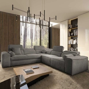 Ecksofa mit Schlaffunktion Viano III grau rechts stilvolles Ecksofa mit Bettzeugcontainern perfekt für moderne Interieurs