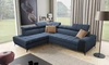 Ecksofa mit Schlaffunktion Bolmso VII blau links äußerst elegantes Ecksofa für Wohnzimmer mit Schublade und Bettzeugcontainer