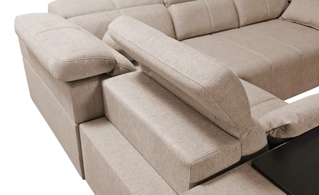 Ecksofa mit Schlaffunktion Tesalia II grün links bequemes Ecksofa für Wohnzimmer mit verschiebbarer Rückenlehne Bettzeugcontainer