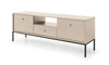 TV-Schrank Mono 154 cm Beige Minimalistisches Design schlichte Form mit metallischen Elementen stilvoller goldener Griff