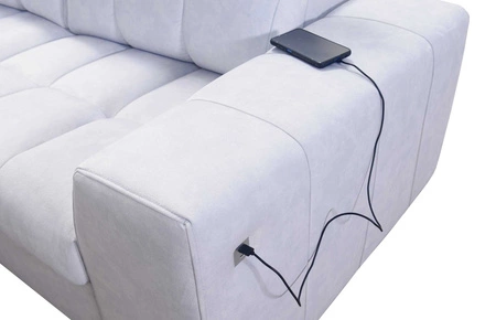 Ecksofa mit Schlaffunktion Luigi II marineblau / schwarz rechtes Ecksofa mit Bettkasten für den täglichen Liegekomfort