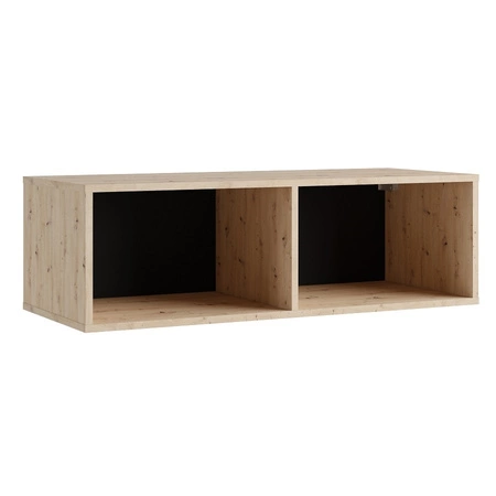 Möbelwand Apulia XXVI schwarz glänzend / Eiche handwerklich extrem stilvoll Möbelwand einfache Einheiten, die in jedes Interieur passen