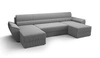 Ecksofa mit Schlaffunktion Fogu U II grau Esche bequemes Ecksofa mit bequemen Armlehnen interessanter Designcontainer für Bettzeug