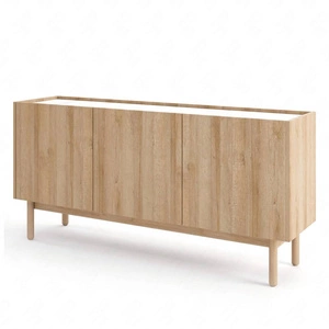 Kommode Boho 144 cm Eiche Riviera / Marmorbianco Außergewöhnliches Design universelle Farbkombination dekorative Marmorböden