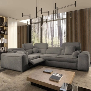 Ecksofa mit Schlaffunktion Viano II Lux grau linksseitiges Designer-Ecksofa für das Wohnzimmer mit komfortablem ausziehbarem Fußteil