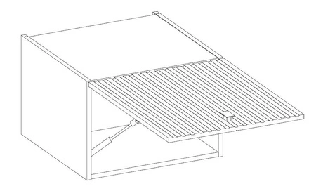 Chevron 50 GU-36 1F Traufschrank mit dekorativem Fischgrätdekor feuchtigkeits- und beschädigungsbeständiger Schrank