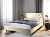 Polsterbett Noiro 160x200 beige mit Container im modernen skandinavischen Stil mit markantem Kopfteil