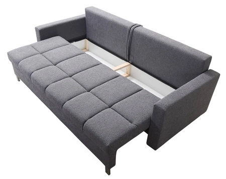 Sofa mit Schlaffunktion Bilbao grün modernes Design und breiter Funktionsstoff mit charakteristischer Schlingenoberfläche