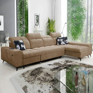 Ecksofa mit Schlaffunktion Buffalo XII dunkelbeige rechte Seite stilvolles und funktionelles Ecksofa mit Bettzeugcontainer