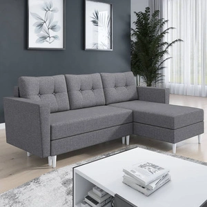 Ecksofa mit Schlaffunktion Telsze grau universal elegantes Ecksofa in skandinavischer Form großes Bettzeugfach