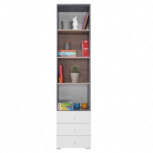 Regal mit Schubladen Epsilon 45 cm Beton / weiß / Eiche ideal für Jugendzimmer nutzbar Bücherregal modernes Design