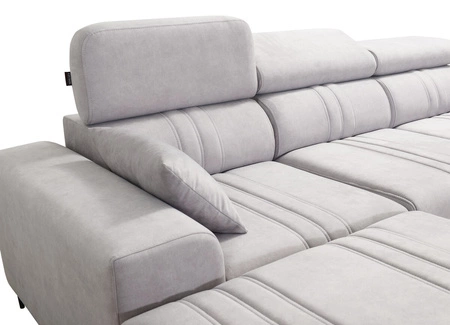 Ecksofa mit Schlaffunktion Castel XII rosa linke Seite stilvolles und bequemes Ecksofa für Wohnzimmer funktionelle verstellbare Kopfstützen