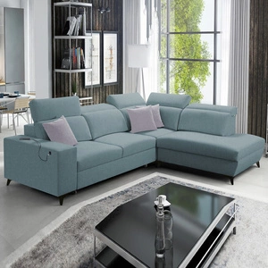 Ecksofa mit Schlaffunktion Kelly Sleek VII arctic blue rechts geflochtenes komfortables und funktionelles Ecksofa für das Wohnzimmer
