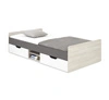 Bett Remona 120x200 cm Eiche wilton weiß / weiß / anthrazit modernes und praktisches Bett mit Schubladen für ein Kind oder einen Teenager