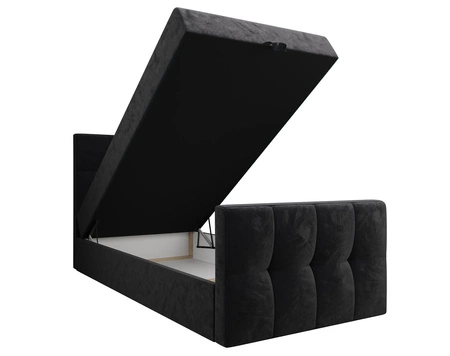 Boxspringbett Manhattan 120x200 graphit im modernen skandinavischen Stil mit gepolstertem Kopf- und Fußteil Bett mit Staukasten