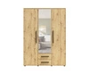 Spiegelschrank Maxione 150 cm Eiche handwerklich funktionaler Kleiderschrank für ein Schlafzimmer Jugendzimmer oder Flur mit Schubladen bereichert