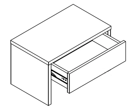 Latika Nachttisch in Eiche bordeaux/weiß ist ein funktionelles Möbelstück in zeitlosem Design, ideal als Nachttisch für das Schlafzimmer mit Push-to-Open-Schubladensystem