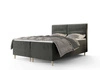 Boxspringbett Voltera 160x200 Grau moderner skandinavischer Stil mit charakteristischem Kopfteil