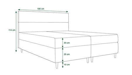 Boxspringbett Bing 180x200 flaschengrün im modernen skandinavischen Stil mit markantem Kopfteil
