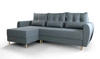 Ecksofa mit Schlaffunktion Rovigo grau blau links elegantes Ecksofa in skandinavischer Form großes Bettzeugfach