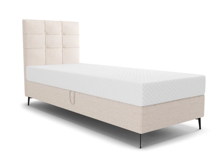 Boxspringbett Irvine 90x200 beige Stilvolles Bett mit Bettzeugablage und hohem Kopfteil besticht durch sein elegantes Design