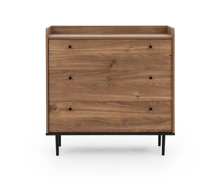 Apallo Möbel Set Brandy Eiche Castello unverwechselbares Design Einheiten auf Metallbeinen subtilen Griffen hohe Ränder der Tischplatten gesetzt