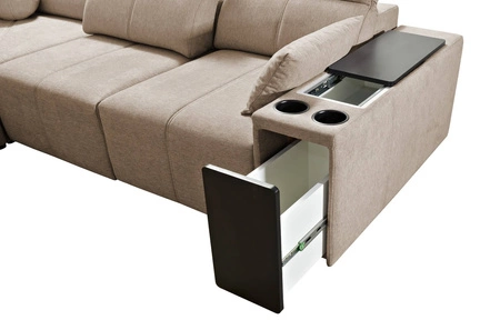 Ecksofa mit Schlaffunktion Tesalia VIII grau links komfortables Ecksofa für das Wohnzimmer mit innovativer Schiebefunktion der Rückenlehne