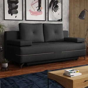 Sofa mit Schlaffunktion Austin graphit moderner Plüschstoff garantiert höchsten Komfort und Funktionalität