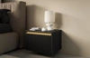 Imperial Nachttisch mit Schublade schwarz mit Hängeoption modischer Schlafzimmerschrank mit eleganter gefräster Front