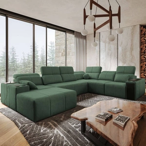 Ecksofa mit Schlaffunktion Tesalia VIII mint links komfortables Ecksofa für das Wohnzimmer mit innovativer Schiebefunktion der Rückenlehne