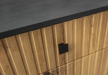 Küchenspülenschrank mit Schublade Antri 60 ZL 1S BB Lamellenfronten feuchtigkeits- und beschädigungsbeständiger Schrank