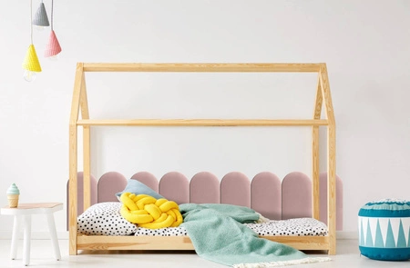 Wally gepolstertes Paneel 30x80 cm rosa stilvolles Wandpaneel Zaun Veloursstoff modisches Finish für jede Einrichtung