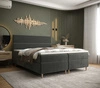 Boxspringbett Bing 140x200 graphit im modernen skandinavischen Stil mit markantem Kopfteil