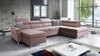 Ecksofa mit Schlaffunktion Rava VI lavendelrosa Linkshänder praktisches und modernes Ecksofa, ausgestattet mit einer Multifunktionslampe