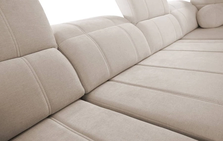 Ecksofa mit Schlaffunktion Cetara XII grau braun rechtsseitig stilvolles Design bequeme Schiebelehnen zwei Bettkästen