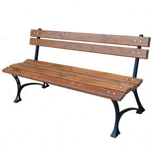 Gartenbank 180 cm FIEM-01-LKBP-180 Royal Gusseisen mit Rückenlehne Erlenholz lackiert