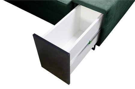 Ecksofa mit Schlaffunktion Alcamo graphit links elegantes und stilvolles Ecksofa mit einer ausziehbaren praktischen Schublade an der Seite des Möbels