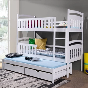 Etagenbett Kajtek 3 Personen 80x190 cm ideal für ein Kinderzimmer spart Platz nimmt den Platz eines Einzelbettes