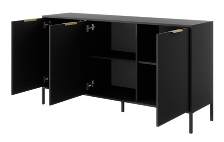 Goldene 153 cm anthrazitfarbene Kommode modernes Design ideal für moderne Innenräume goldene Kante Griff fügt Eleganz