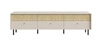 RTV Schrank Cappo 184 cm sandbeige / Eiche geölt eleganter Designschrank mit Schubladen auf hohen Metallfüßen
