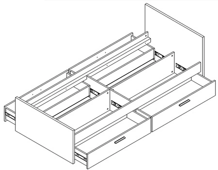 Rest Jugendmöbel Set in Eiche Handwerk weiß / Esche ideal für ein Jugendzimmer in einem trendigen und modernen Stil