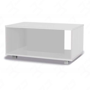 Couchtisch Maximus 100 cm weiß modernes Möbeldesign Tischkanten mit speziellem ABS-Furnier bearbeitet