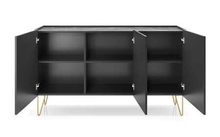 Möbelset Madisonum Schwarzer Graphit / Schwarzer Königs-Marmor Wohnzimmermöbelset modernistisches Design dekorativer Marmoroberfläche