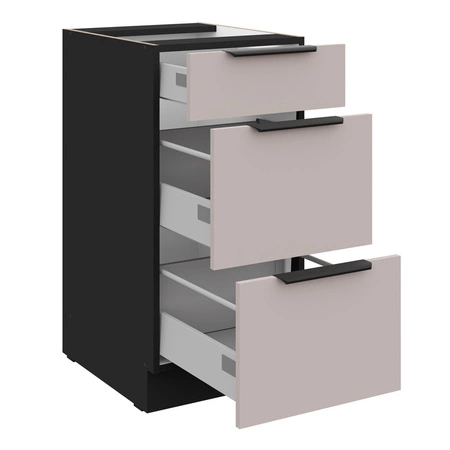 Stehender Küchenschrank mit Schubladen Tarraco 40 D 3S BB Metallkantengriffe feuchtigkeits- und beschädigungsbeständiger Schrank