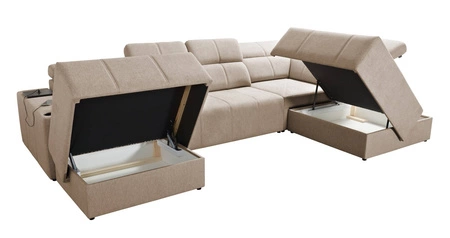 Ecksofa mit Schlaffunktion Tesalia VI grau links modernes und bequemes Ecksofa mit Schiebefunktion der Rückenlehne