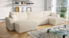 Ecksofa mit Schlaffunktion Fiesta U XL beige elegantes Ecksofa für Wohnzimmer mit Bettzeugablage Cordstoff