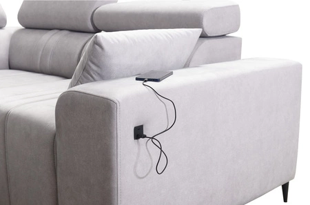 Ecksofa mit Schlaffunktion Castel III Lux beige rechte Ecke äußerst bequemes Ecksofa für das Wohnzimmer mit ausziehbarer Fußstütze