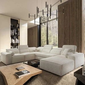 Ecksofa mit Schlaffunktion Viano VIII creme rechts modernes Ecksofa mit interessantem Design Container für Bettzeug